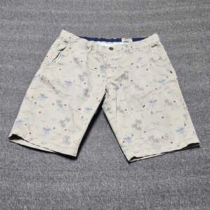 IMPURE Mens Aloha Tropical Print Comfort Fit Chino Shorts Size 34